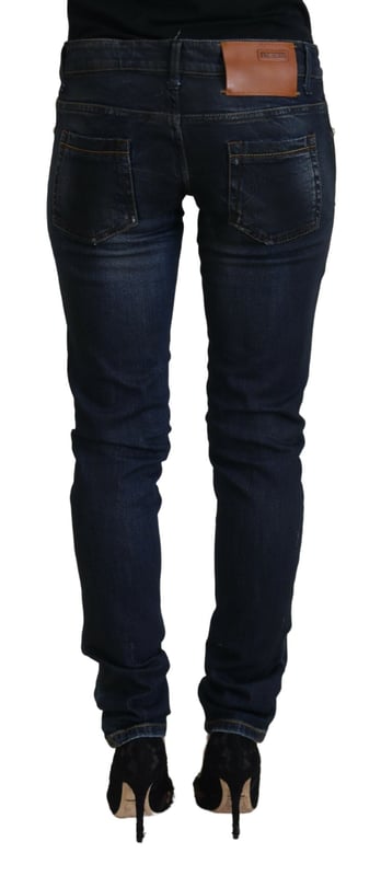 Brand: ACHT
  Condition: Brand New with Tags
  Color: Blue
  Style: Low Waist Denim Pants
  Closure: Zipper
  Material: 98% Cotton 2% Elastane
  Logo details
  Gender: Women
Material: 98% Cotton 2% Elastane