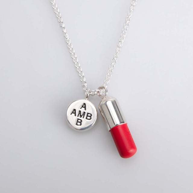 Accessories Ambush Pill Charm Necklace in Silver