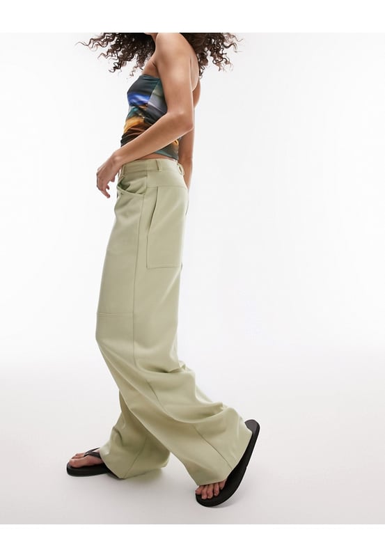 Topshop green discount cargo pants