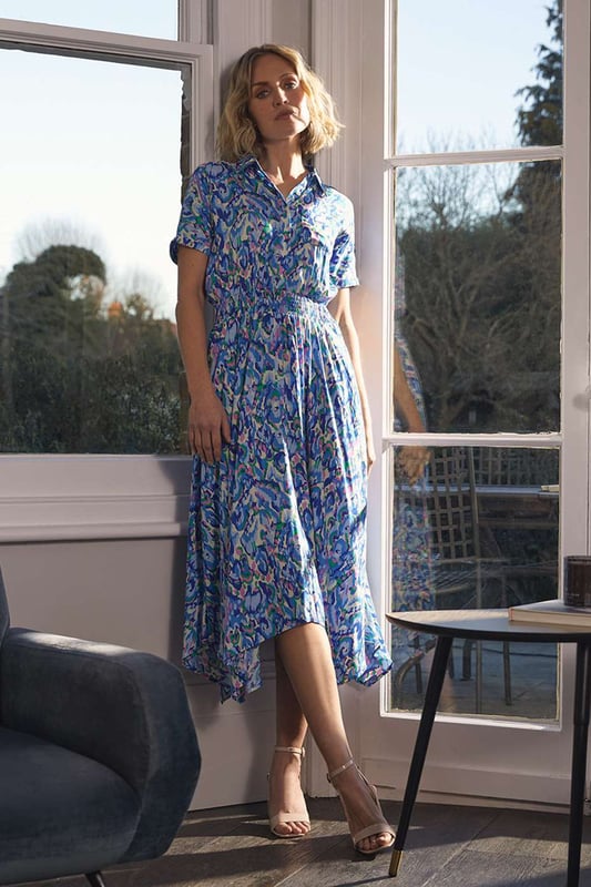 Casual midi shirt dress discount