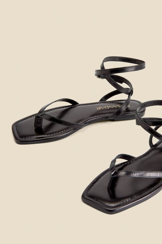 A summer shoedrobe staple
Ultra-chic minimalist strappy style
Toe posts are having a moment
Trending square toe
We love them with linen trousers and a vest top
Gorgeous with summer dresses too