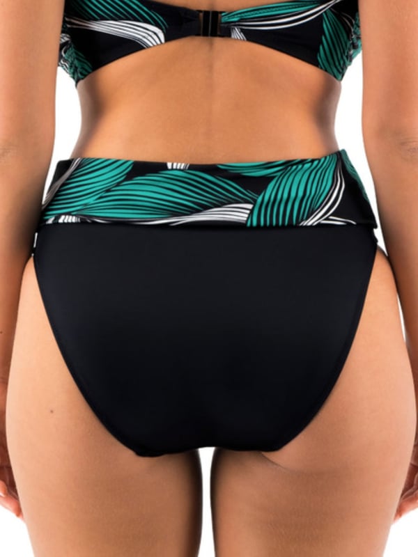 Fantasie Saint Lucia Fold Bikini Brief. High waisted brief with high coverage, lining and fold style. Product is recommended hand wash only.
