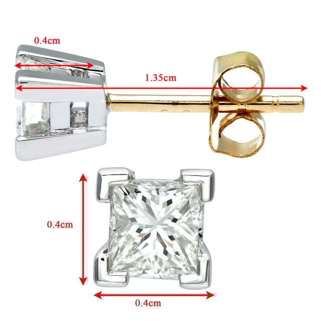 Oro blanco de 9 quilates (375): 0,54 g; # Diamante: 0,5 ct