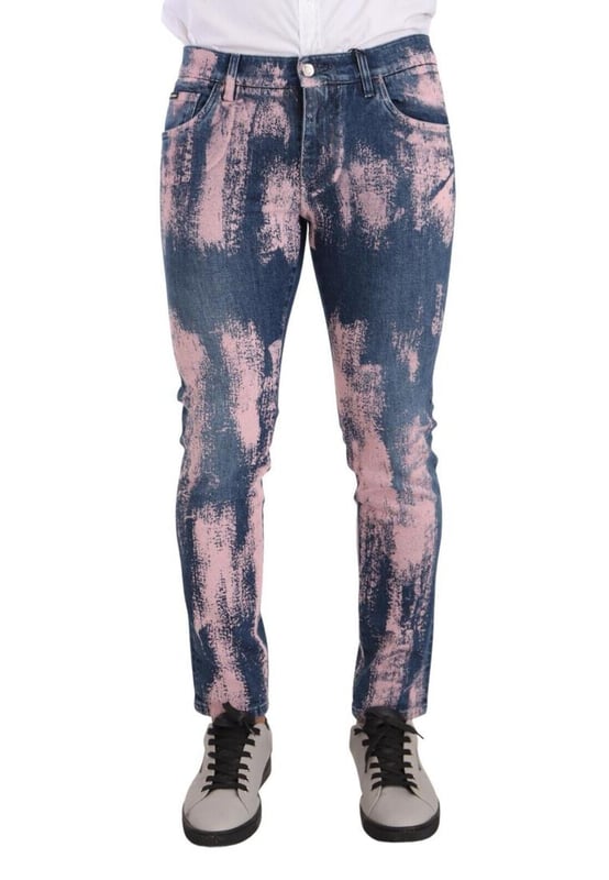 Estilo: Vaqueros ajustados.
  Color: Azul rosa Tie Dye.
  Ajuste: Skinny slim fit.
  Cierre de cremallera y boton.
  Detalles del logotipo.
  Fabricado en Italia.
  Material: 98% algodon 2% elastano.