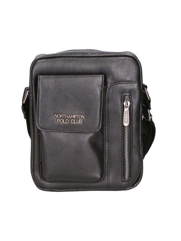 Northampton polo club Herren -Messenger -Umhängetasche in veganem Leder mit Einzelfach.