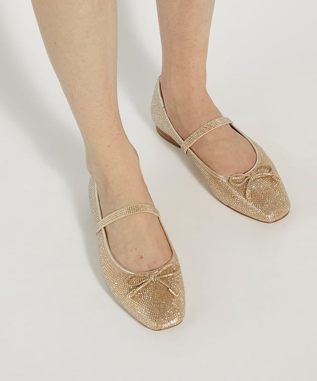 Diamante Dune Ballet Shoes DUNE KARRIE SIZE 37 IVORY SATIN