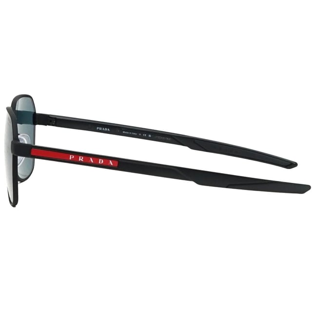 Prada Sport PS54WS DG009R Black Sunglasses. Prada Sport Black Sunglass, Lens Width = 57mm, Nose Bridge Width = 18mm, Arm Length = 140mm, Made In Italy. Branded Sunglasses Case and Cleaning Cloth Included. 100% Protection Against UVA & UVB Sunlight and Conform to British Standard EN 1836:2005. Prada Sport PS54WS DG009R Sunglasses