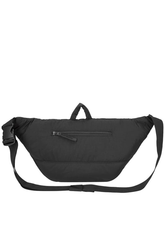 The perfect practial edition to any outfit. This unique triple-pocket design sling bag has enough internal and external space to carry all your every day essentials. Features: , Padded lightweight nylon, Water resistant, Zip top opening to main compartment, ARTSAC screen printed logo, Triple front zip pocket with loops, Internal zip pocket, External rear zip pocket, Top grab handle, 2 Mobile phone internal net pockets, Adjustable shoulder strap allowing backpack styling or bum bag styling Style Ref: 52014 BLACK