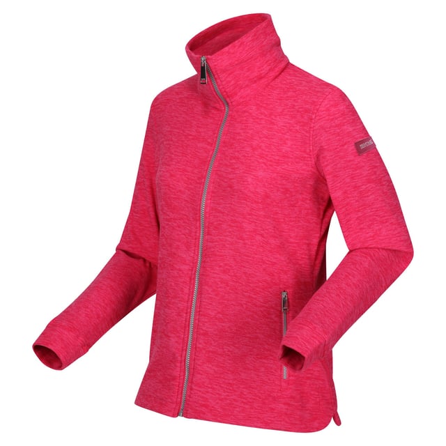 Material: Polyester. Fabric: Fleece, Marl. Design: Textured. 145gsm. Fabric Technology: Breathable, Durable. Sleeve-Type: Long-Sleeved. Neckline: Turn Down Collar. Pockets: 2 Side Pockets, Zip. Fastening: Full Zip. Sustainability: Made from Recycled Materials. 8 UK: 32 in. 10 UK: 34 in. 12 UK: 36 in. 14 UK: 38 in. 20 UK: 45 in. 18 UK: 43 in. 16 UK: 40 in.