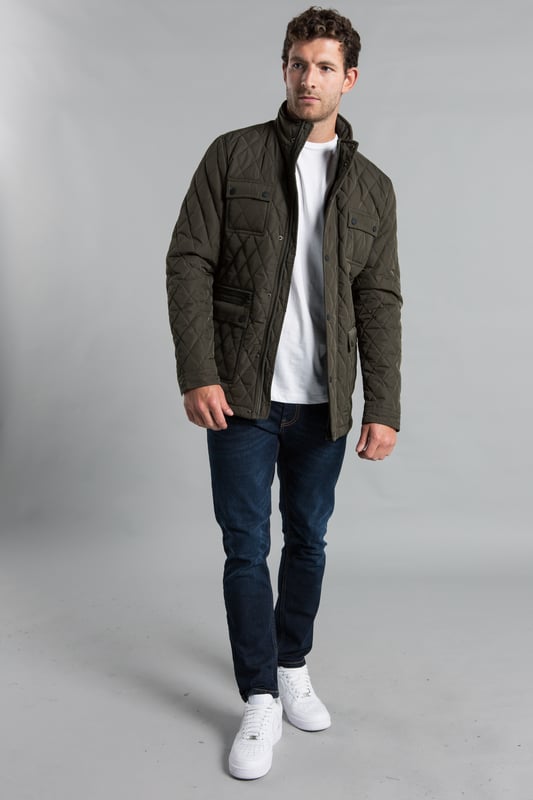 Stay warm and stylish with this diamond-style padded jacket from Kensington Eastside, featuring a button and zip-up fastening for ultimate comfort. With a funnel neck and four front pockets, this jacket is perfect for keeping your essentials close by. Ideal for outdoor adventures or casual wear, it's a must-have addition to your wardrobe this season.