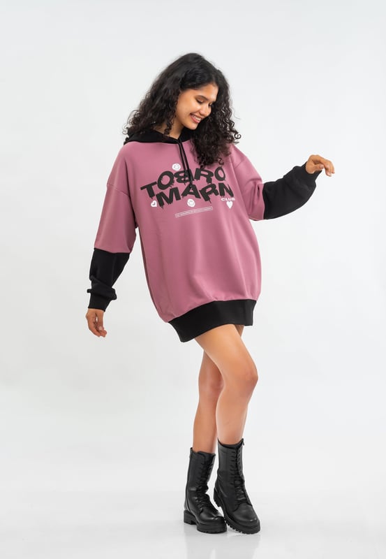 Tom Barron Damen-Kapuzenkleid – Logo-Rückseite in Oversize