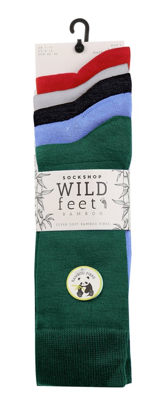 Wild Feet are a great choice if you’re looking for quality as well as strong and bold colours for your feet. If you love making a loud statement with your socks then these are perfect! WIth 5 colours per pack you’ll be spoilt for choice when it comes to selecting your socks for the day! They’re also made from a rich Viscose from Bamboo material which makes these socks some of the softest socks you’ll ever wear! These socks would be ideal for everyday wear or for the working day. They could even make a great gift for someone that you know needs an upgrade on their sock drawer with the amazing comfort that they provide. Wild Feet is a range of socks featuring cool designs, bold colours and quirky catchphrases - from pugs and penguins, to lions and llamas! - Choose from a range of styles for men and ladies, from ankle to trainer socks. There are even some sporty styles available! There are 4 variations to choose from with 5 colours per pack. They come in one size Men’s 7-11 UK, are made from 70% Viscose Bamboo and are machine washable.