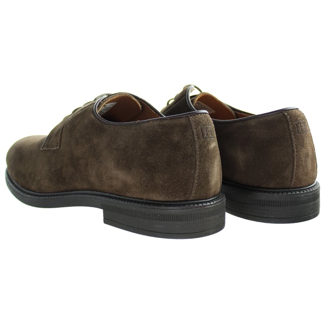 Hackett Plain Derby Mens Brown Shoes Hackett Plain Derby Lace-Up Zapatos de cuero de cuero de gamuza marrón HMS20725 898