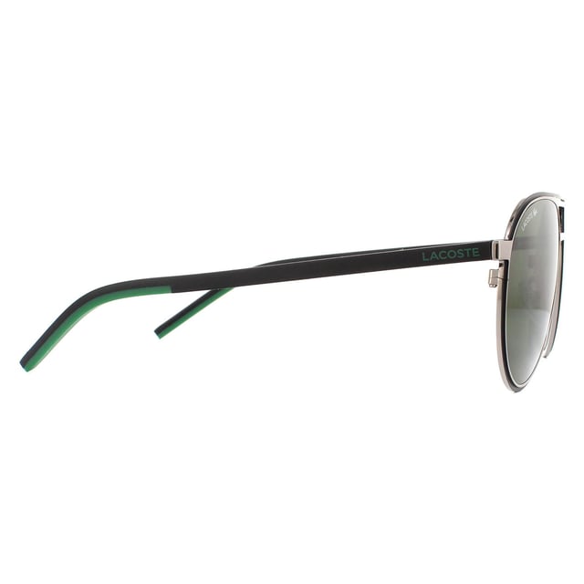 Lacoste Sunglasses L193S 035 Shiny Grey Grey are a classy modern pilot style with a metal frame which is given a colour edge around the rim and matching temples for atypically bright colour mix from Lacoste.