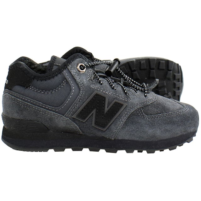 New Balance 574H Kids Black Trainers, specially designed to provide young adventurers with style, comfort, and durability for all their activities. Here are the key features of these sleek trainers:

 Kid-Friendly Design:  The New Balance 574H trainers are tailored specifically for children, offering a perfect balance of style and functionality to suit their active lifestyles.

 Durable Construction:  Built to withstand the demands of playtime, these trainers feature a sturdy construction with reinforced stitching and high-quality materials, ensuring long-lasting performance.

 Comfortable Cushioning:  Equipped with a cushioned midsole and padded collar, these trainers provide excellent comfort and support, allowing kids to stay comfortable throughout the day.

 Secure Fit:  With a lace-up closure system, these trainers offer a customizable fit, ensuring a snug and secure feel for active play and running around.

 Breathable Design:  Designed with breathable mesh panels, these trainers promote airflow to keep little feet cool and comfortable, even during energetic activities.

 Lightweight Feel:  Despite their durable construction, these trainers maintain a lightweight feel, allowing kids to move freely and confidently with every step.

 Versatile Usage:  Whether for school, sports, or casual outings, the New Balance 574H Kids Black Trainers are versatile enough to adapt to any situation, providing reliable performance and style.
