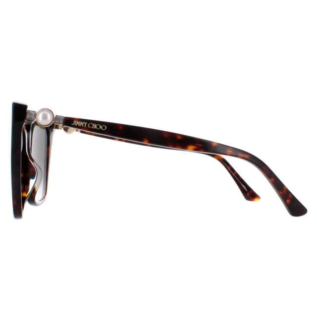 Jimmy Choo Cat Eye Womens Havana Brown Gradient RUA/G/S  Sunglasses showcase a stylish cat-eye frame with jewel accents on the hinges. Elegant and glamorous, these sunglasses elevate any look with a touch of luxury.