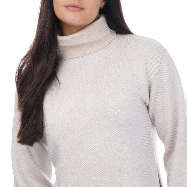 Womens Ted Baker Lidyaa Relaxed Fit Funnel Neck Jumper in natural.- Dial up the cosiness with the LIDYAAA jumper. A luxurious wool blend wraps you in warmth  and the diagonal knit pattern adds a dash of playfulness to the look.- Funnel neck.- Long sleeves.- Diagonal knit.- Split side.- Relaxed fit.- 38% recycled polyamide  33% viscose  29% wool.- Ref: 272809NATURAL