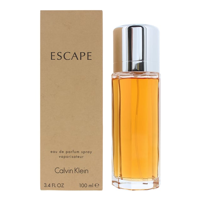 Calvin Klein's Escape for Women is a fruity floral Eau de Parfum for the romantic passionate woman. Blending top notes of crisp apple juicy mandarin and coriander the perfume develops into carnation precious rose plum and soft peach before trailing i