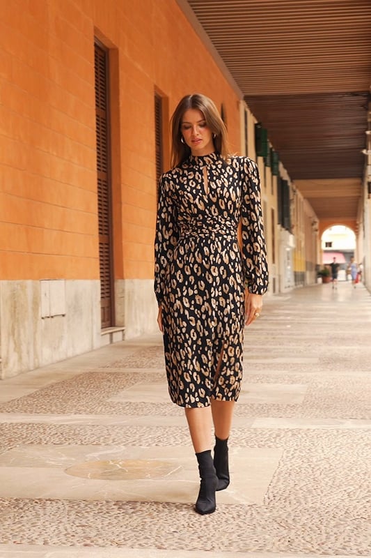 Black dress with sock boots store