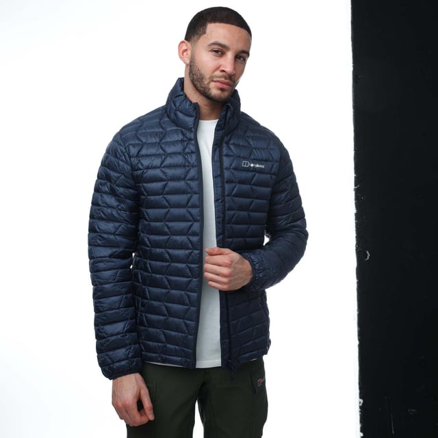 Mens Berghaus Cullin Insulated Jacket in navy.- Stand up collar.- Full zip fastening.- One internal security pocket.- Two concealed hand pockets - with zips.- Cuffs with next to skin binding.- Dropped rear hem.- Through-pocket hem adjustment.- External hang loop - to the back of the neck.- Features a PFC-free DWR finish.- With more than 90% bluesign® APPROVED fabric.- Outer: 100% Polyester. Lining: 100% Polyamide.- Ref: 4A001647HU6