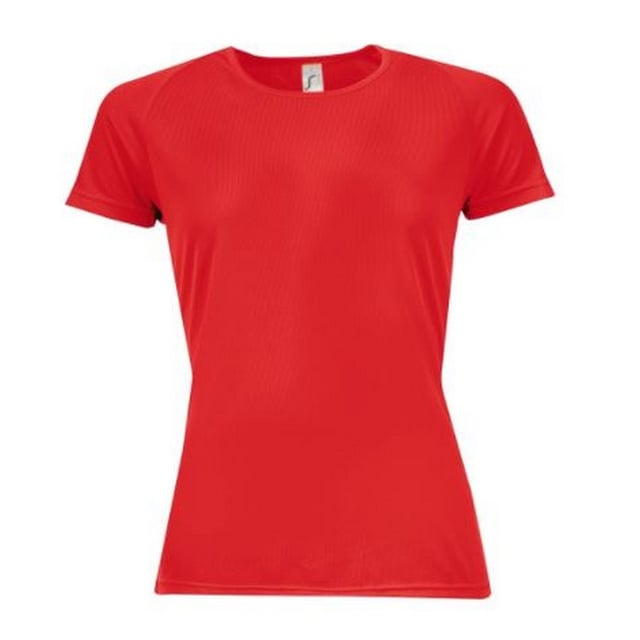 Atmungsaktives, strukturiertes Gewebe. Selbstgebundener Halsausschnitt. Raglanärmel. Ärmel und Saum mit Doppelnadel. Auslaufendes Ende. Material: 100% Polyester. Gewicht: 140 g/m². Damengröße (UK): XS- 6/8, S- 8/10, M- 10/12, L- 12/14, XL- 14/16, XXL- 16/18.
