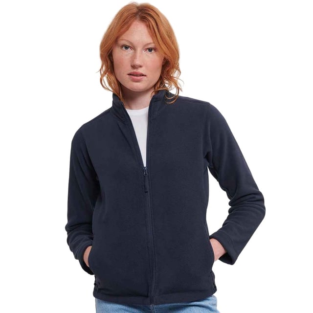 Material: 100% Polyester. Fabric: Dense Compact Pile Fleece. Design: Plain. 320gsm. Fabric Technology: Anti-Pilling. Coverstitch Detail, Panel Detail, Unlined. Cuff: Hemmed. Sleeve-Type: Long-Sleeved. Neckline: Standing Collar. Pockets: 2 Side Pockets, Zip. Fastening: Full Zip. Hem: Adjustable, Drawcord. Sustainability: WRAP Certified.