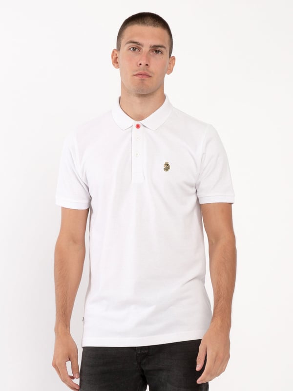 Complete your everyday look with this polo top from LUKE. Crafted from a luxury cotton pique, it's cut to a relaxed fit with a three button placket and features a soft rib collar and cuff. It is complete with the brand's iconic lion head embroidery on the left