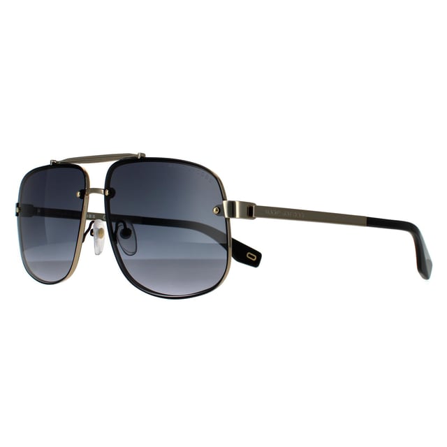 Marc Jacobs Aviator Mens Black Gold Dark Grey Gradient Sunglasses