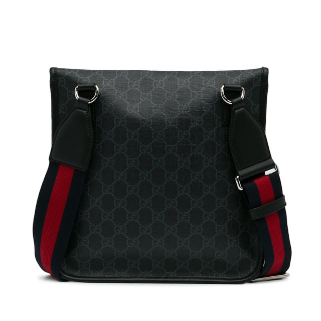 Vintage Gucci GG Supreme Envelope Web Crossbody Bag Black