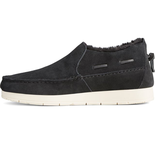 Our new indoor/outdoor shoe with water-resistant suede uppers is destined to become your seasonal favorite. Pairs well with almost anything, from pajama pants to chinos.