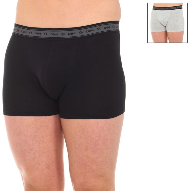 Pack-2 Boxer Green Bio Dim.
 Color Gray-black
 Wide rubber waistband with the brand's name consecutively embroidered along the entire waistband.
 Breathable fabric.
 Anatomical front with the ability to hold without tightening.
 Breathable fabric.
 Matching visible seams.

 Composition:
 95% Cotton. - 5% Elastane

 Care:
 - Wash at max. 30º.
 - Do not use bleach.
 - Do not use dryer.
 - Do not iron.
 - Do not dry clean.
 Composition: 95% Cotton, 5% Elastane
 Care:
- Wash at max temperature. 30º.
 - Do not use bleach.
 - Do not use dryer.
 - Do not iron.
 - Do not dry clean.