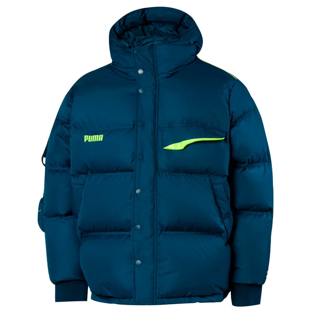 Puma x Ader Error Down Puffer Jacket Mens Hooded Coat Blue 595534 60