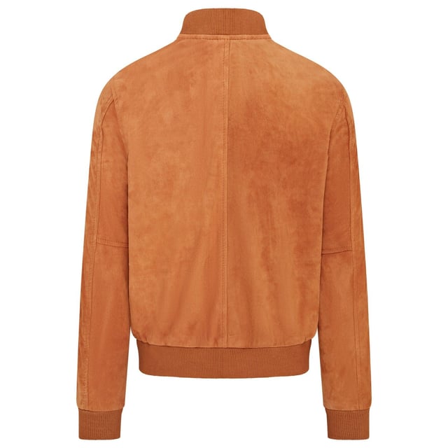 Introducing the Men's Varsity Suede Leather Bomber Jacket, a refined take on the classic MA-1 flight jacket. Crafted from 100% soft goat suede, this jacket offers exceptional durability and a supple drape. The exposed zip front features a wide, quilt stitch zip stand, complemented by a rib knit collar, cuffs, and hem for added warmth and a sleek silhouette. With four pockets�two at the waist and two inside, including a secure zipped pocket�this fully lined jacket combines style and functionality seamlessly.

� Made from 100% soft goat suede for durability and comfort
� Exposed zip front with quilt stitch zip stand
� Rib knit collar, cuffs, and hem for insulation
� Four pockets: two waist and two interior, one with a zip
� Fully lined interior for added warmth and comfort