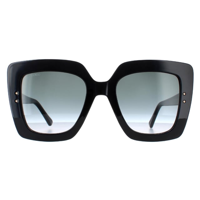 Jimmy Choo Square Womens Black Dark Grey Gradient AURI/G/S  Sunglasses are a glamorous square frame, enhancing your facial features while providing optimal sun protection. The high-quality acetate material used in their construction ensure durability and comfort, making them the ideal companion for both everyday wear and special occasions. The Jimmy Choo logo features on the slender temples for brand authenticity.