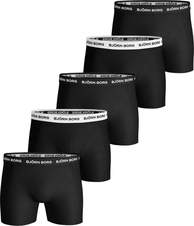 Retrobroek in praktische verpakking van 5 stuks, nauwsluitend, met stretch en tailleband met logo.