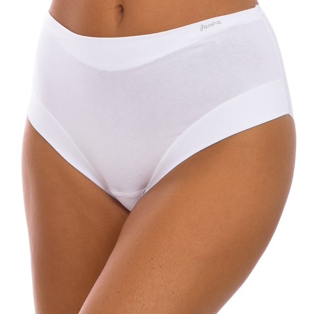 Invisible panty Janira.
 Matching elastic waistband.
 Brand detail printed on the upper side.
 Extremely soft and elastic fabric.
 It does not press or stick, totally invisible.
 Matching interior lining.
 Seams seen in tone.
 Composition: 84% Cotton, 16% Elastane
 Care:
Wash at a maximum temperature of 30º.
 -Do not use bleach.
 -Do not use an iron.
 -Do not use dryer.
 -Do not dry clean.