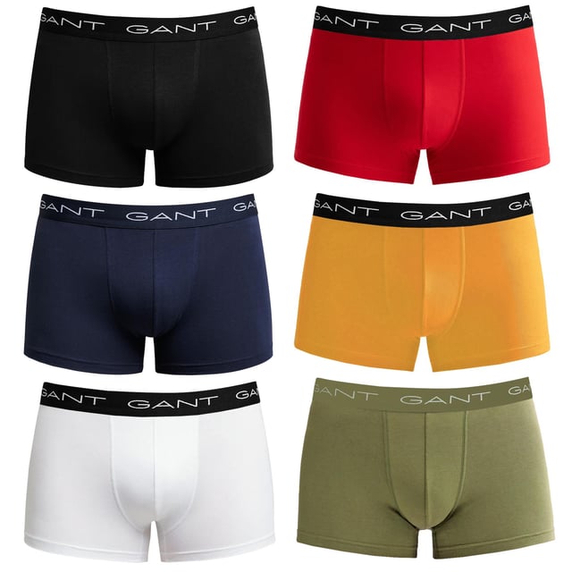 Der 3er-Pack Trunks ist aus Baumwoll-Stretch-Jersey gefertigt und hat eine enge Passform, kurze Beine und eine normale Taille. Ausgestattet mit einem gestrickten elastischen Bund mit wiederholtem GANT-Logo.