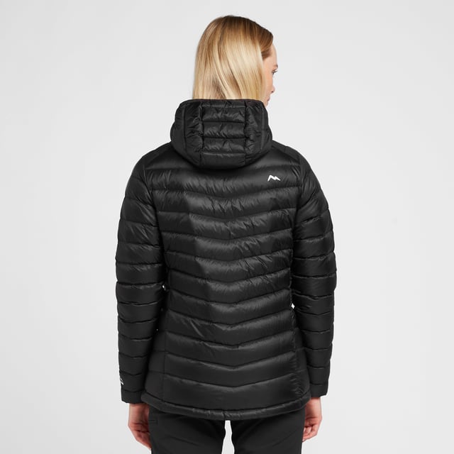 The Peter Storm Loch Down Jacket is an insulated layer that uses duck down and has a Durable Water Repellent nylon Ripstop shell. Conveniently packable, packing down to pocket size this is a winter layer you'll want to take everywhere.Created using 100% nylon Ripstop outer fabric, the women's Lock Down Jacket uses a PFC-free DWR coating to keep you dry during wet conditions. Its insulation is a high-quality 90/10 duck down with 650 fill power. Combined with a stitch-through baffle construction, this jacket is crafted with trapping warm air in mind. To further ensure you stay at a suitable temperature it features an elastane-bound hood, adjustable hem, elastane-bound cuffs and two zipped hand warmer pockets. Finally, the Loch Down packs down to pocket size meaning it takes up minimal room in your pack and can even be carried in your pocket. - Lightweight down jacket - Ripstop outer fabric with PFC-free DWR - 159.5g (size large) of 90/10 650 fill power down - Stitch through baffle construction - Slim fit - Elastane bound hood - Reverse coil centre front zip with internal zip guard - 2 x zipped hand warmer pockets - Elastane bound cuffs - Adjustable hem - Packs into hand pocket - Fabric: 100% Polyamide