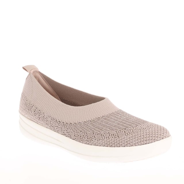Dames Fit Flop Uberknit Slip On Ballet Pumps in nerts.- Bovenwerk van textiel.- Slip on sluiting.- Superlichte flexibele demping.- Anatomicush Technology.- Slipvaste rubberen buitenzool.- Ref.: H95745