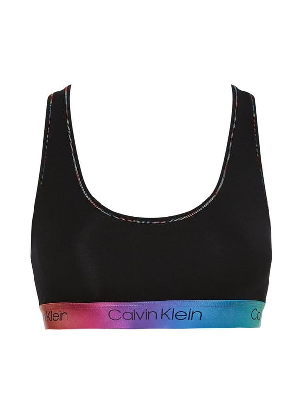 000QF6538E Calvin Klein Pride Bralette Bra - QF6538E White