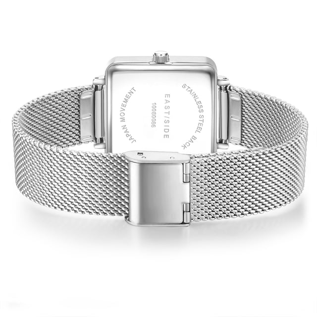 Do you like your accessories something "Edgy"? Then this women's watch in the Eastside label is the perfect addition to your clock collection! Urban and elegant is inspired by the lifestyle of the New York district of the same name. A special highlight is the angular housing that gives the watch its striking character. The dial with Roman digits and obélisque diverse also scores. The silver-colored housing is tailored to the elaborately worked Milanaise stainless steel bracelet in color and a comfortable sliding closure ensures the best carrying properties. If you value the highest precision with your timepiece, you will also look forward to the high-quality quartz clock.