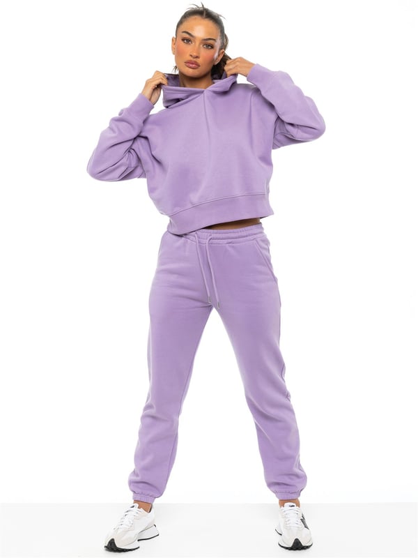 Enzo Womens Cropped Hoodie Tracksuit