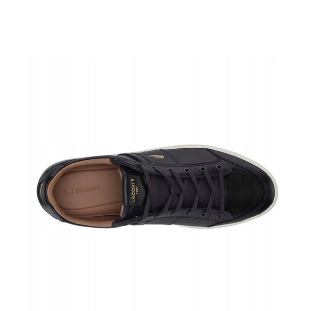 Lacoste Courtline 120 1 Lace-up Black Smooth Leather Mens Entrenadores 39CMA0047 J18