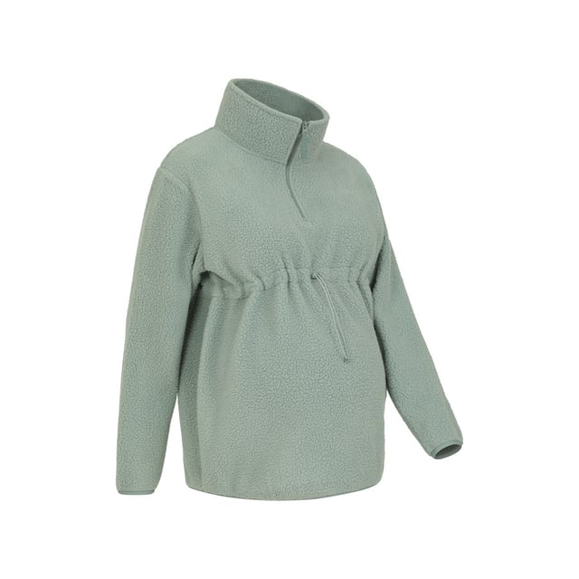 Mountain Warehouse Womens Ladies Cosy Sherpa Half Zip Maternity Fleece Top Green