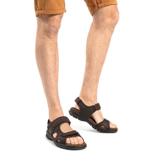 Introducing the Panama Jack Men's Leather Sandals Salton Basics, your perfect companions for outdoor adventures. Crafted with premium materials and superior craftsmanship, these sandals offer both style and functionality. Description: Experience ultimate comfort and convenience with the Velcro Closure and brown oiled Napa leather construction, ensuring a secure fit and timeless style. Enjoy a luxurious feel with Lycra lining and anatomical insole, providing cushioning and support for long walks and outdoor activities. Navigate any terrain with confidence, thanks to the flexible and durable polyurethane sole, offering stability and traction. Made in Spain, these sandals boast quality craftsmanship and attention to detail, ensuring long-lasting wear and reliability. Bullet Points: Velcro Closure for adjustable fitBrown oiled Napa leather construction for durability and styleLycra lining for added comfortAnatomical insole for enhanced supportFlexible and durable polyurethane sole for stability and traction