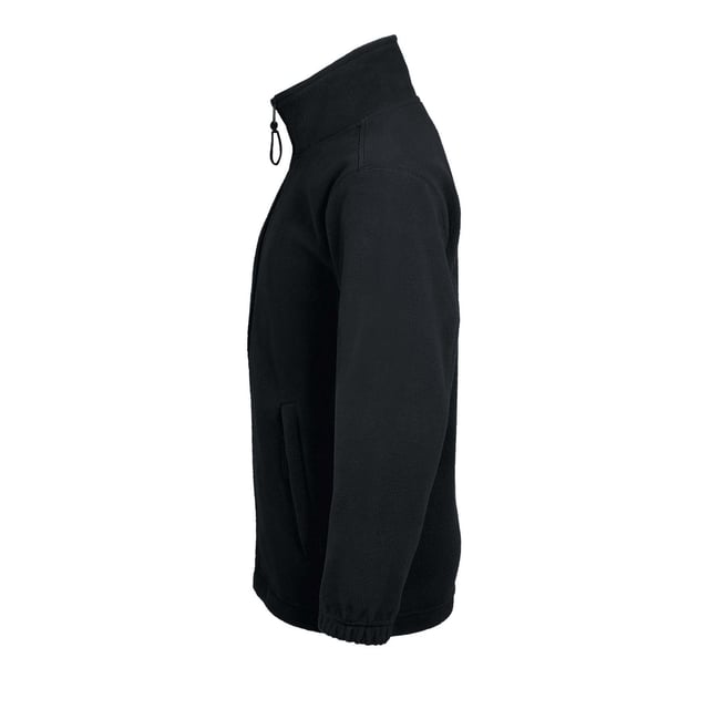 Pill resistant. High density. Unlined. Taped back neck. Collar high full zip. Two front zip pockets. Elasticated cuffs. Open hem with drawcord. Fabric weight: 300 gsm. Material: 100% Polyester. Size (years): 4, 6, 8, 10, 12. Height (cm): 96-104, 106-116, 118-128, 130-140, 142-152.