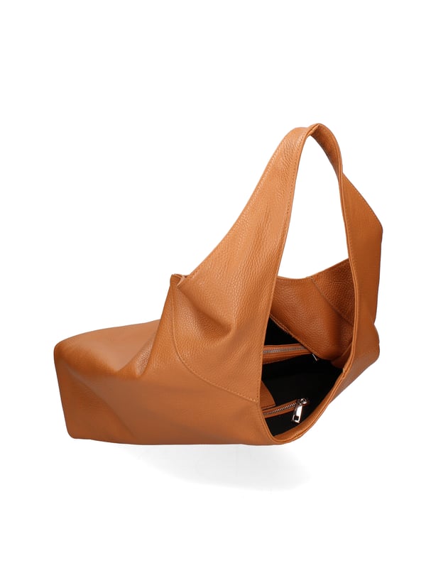 Bolso bandolera de mujer con doble compartimento en auténtica piel dólar. Equipado con bolso de mano no extraíble. Producto artesanal italiano. Hecho en Italia