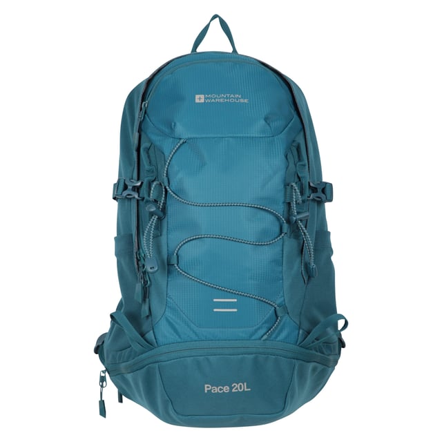 Hoogte: 48cm. Lengte: 30cm. Breedte: 23cm. Capaciteit: 20L. Verstelbare borstriem, Airflow rugsysteem, Bungee riemen, Compressie riemen, Afneembare regenhoes, Hydration Bladder compatibel, Gewatteerde heupgordel, Wandelstokhouders. Compartimenten: Flessenhouder, Bodemcompartiment, Meerdere Compartimenten. Let op: drinkblaas niet inbegrepen. Ontwerp: Logo, Tekst.