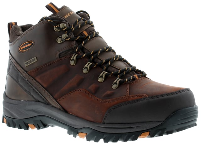Skechers Mens Walking Boots Relment Traven Lace Up brown