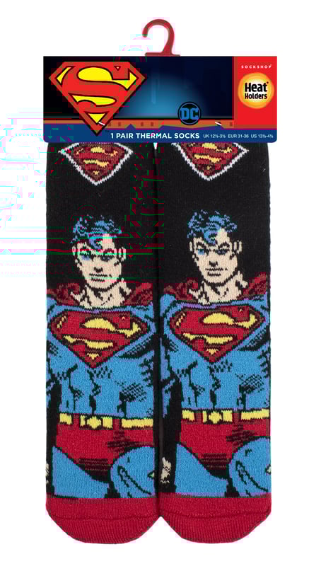 Boys Thermal Superman Socks for Winter Heat Holders Kids